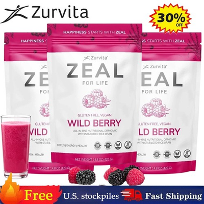 #ad #ad 4 Pack Sale Zurvita Zeal for Life Energy Health Drink Wild Berry GLUTEN FREE $93.99