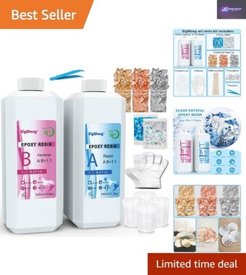 Vielseitiges kristallklares Harzset 1100ml - perfekt für Schmuck und Kunstkreationen