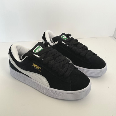 Puma Suede XL Uk Größe 4 Schwarz Weiß Sneaker Top Zustand Damen