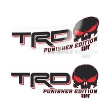 Trd Sport Punisher Decals Toyota Tacoma Tundra Black American Flag Red Set Of 2