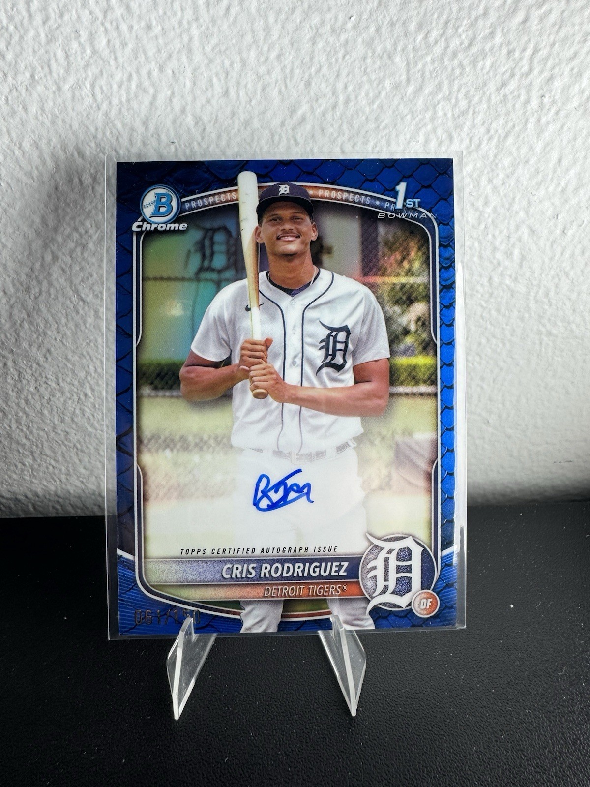 2025 Bowman Chrome 1st Cris Rodriguez Blue Reptilian Refractor Auto /150 #CPA-CR