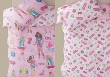 Licensed BARBIE Reversible 2 in 1 QUEEN Bed Quilt Doona Cover Set 100% COTTON