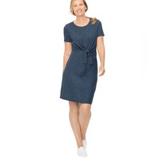 NWT Talbots Women's Tie Front Short Sleeve T-Shirt Dress, Alameda Stripe, Size S