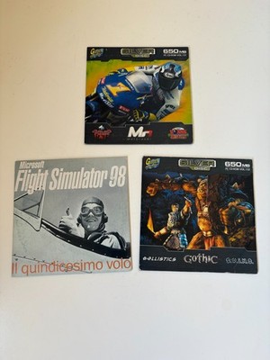 MS Flight Simulator 98, Moto Racer 3, Gothic - Rare Vintage PC CD-ROM Game Lot