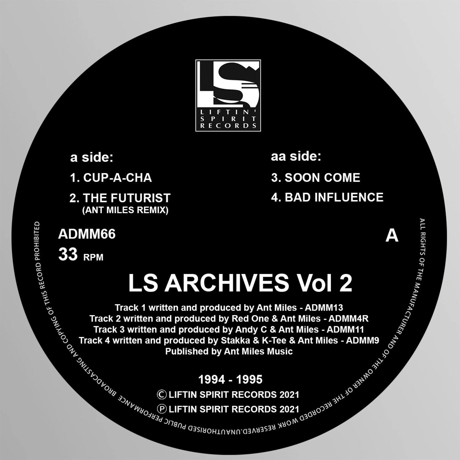 Ant Miles / Red One / Andy C / Stakka & K Tee - Ls Archives Vol 2 (Limited 12")