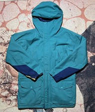 VINTAGE Y2K Eddie Bauer GORE-TEX Hooded Parka Jacket Teal Blue Size Medium