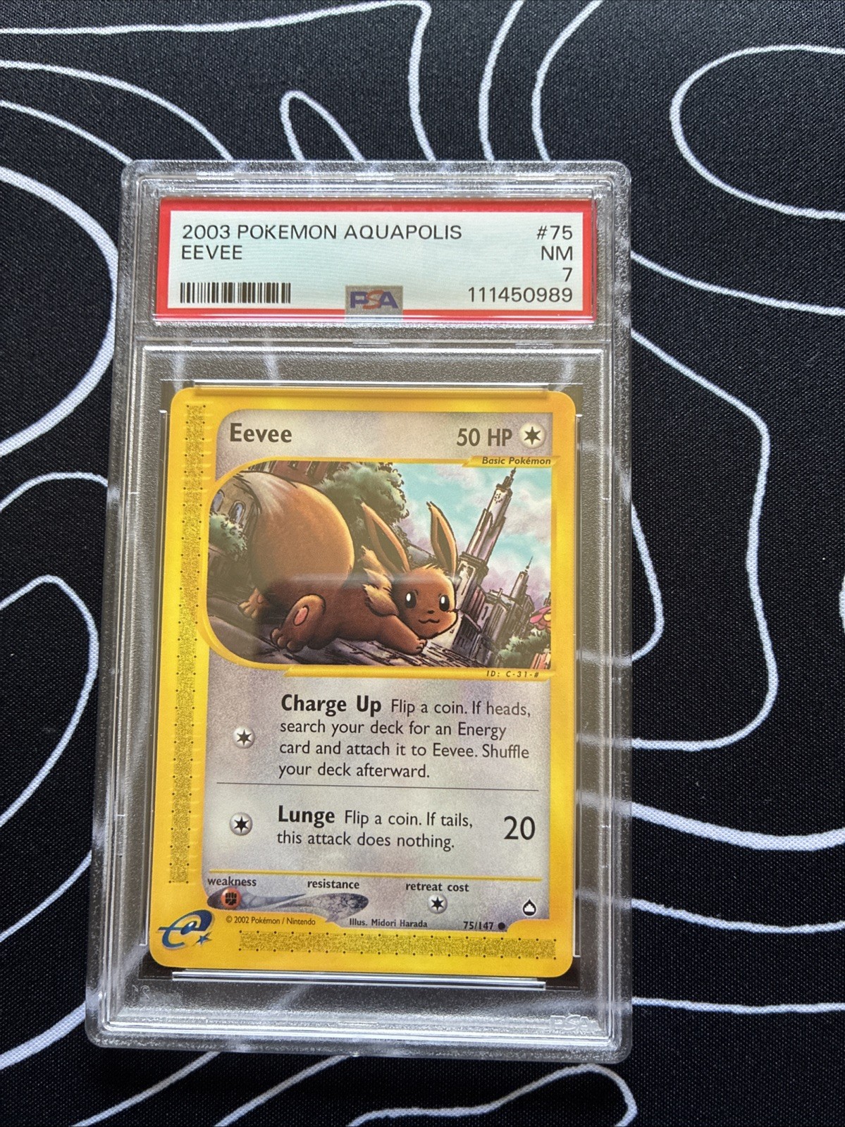 Eevee 075/147 Aquapolis Regular PSA Grade 7 Pokemon Tcg