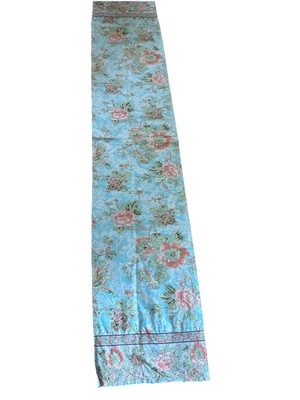 APRIL CORNELL Table Runner Floral French Country Cottage Cotton Blue 16''x 88''
