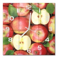 Wanduhr Aus Glas FüR Wohnzimmer Und Arbeitszimmer ÄPfel WeißE Zeiger 30X30 Cm