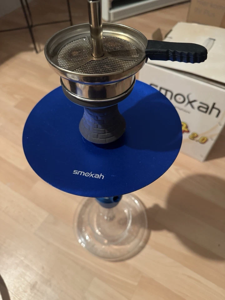 Shisha Set Komplett | Smokah Hero 2.0 | Blau | leuchtendes Glas | Wie Neu - Bild 2 von 4