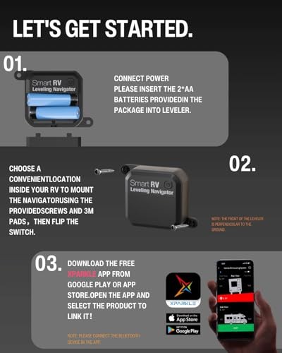 Wireless RV Leveling System by XPARKLE,Bluetooth RV Leveler for Campers,User 