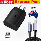 Samsung Galaxy 25W Super Fast Wall Charger Type-C Charging Cable S23 S24 Ultra