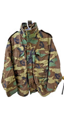US Military M65 Cold Weather Field Coat Jacket Woodland Camo Size Medium Regular