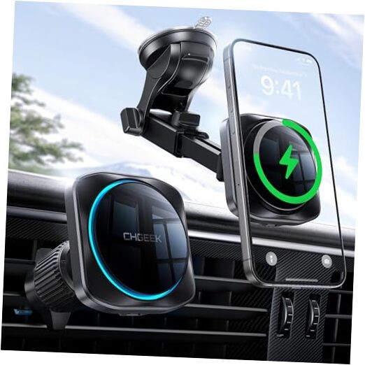 for 15W Magsafe Car Mount Charger, Wireless Upgraded Car Mount Charger-Black