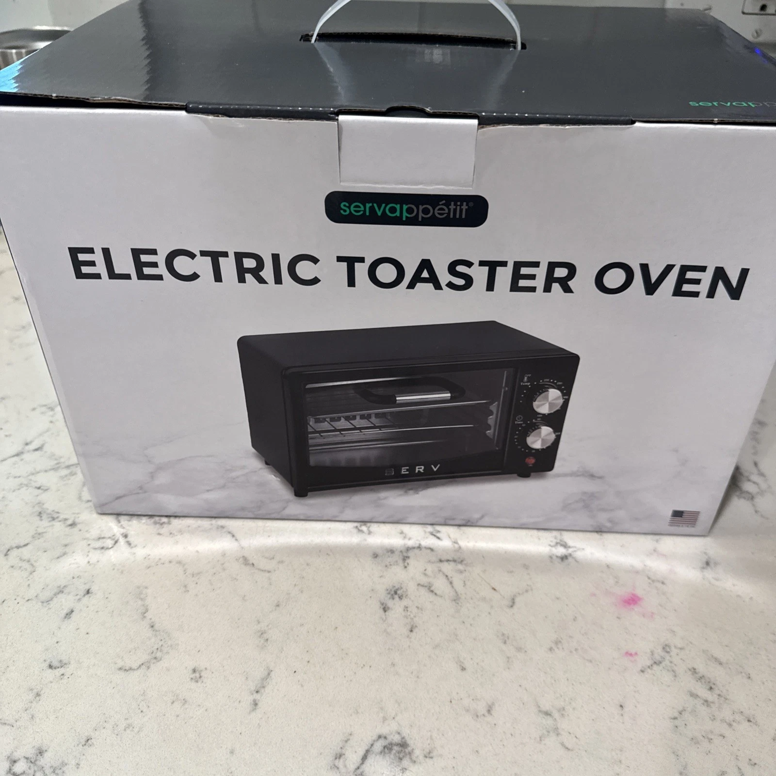 servappetit ~ Electric Toaster Oven ~ Black ~ Compact ~ New In Box
