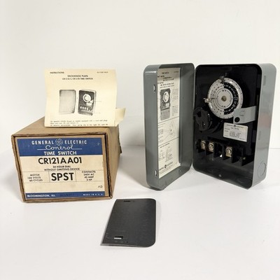 GE General Electric 24 Hour Dial Control Time Switch CR121A With Box Vintage