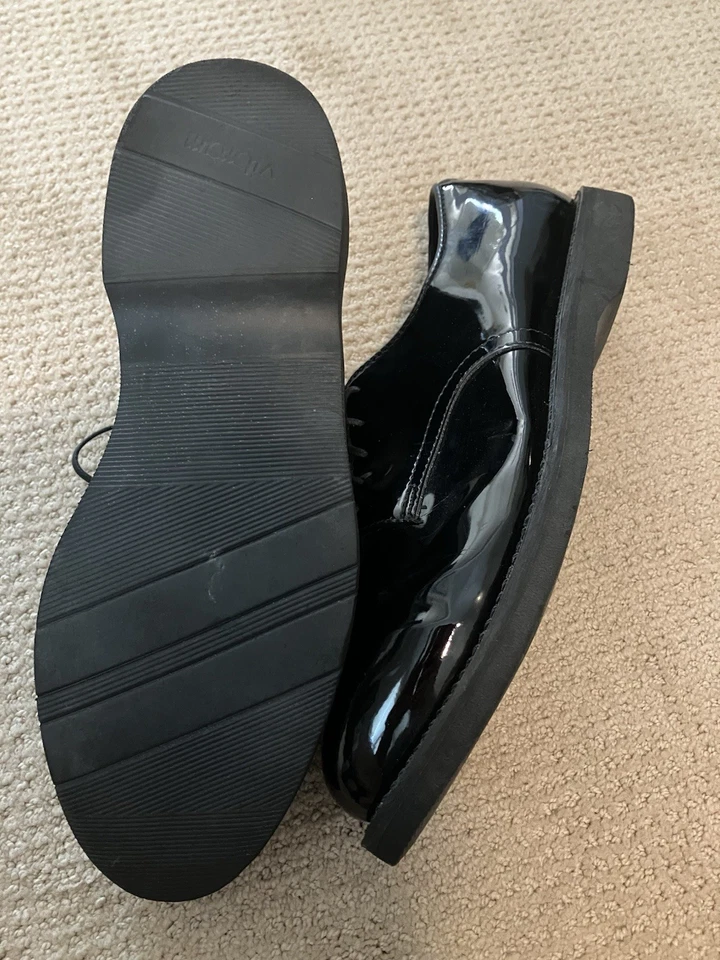 Лакированная кожа размер 11 1/2 черные туфли сделано в США - Изображение 3 из 4