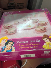 Disney Princess 12-Piece Fine Ceramic Tea Set Pretend Play Toy