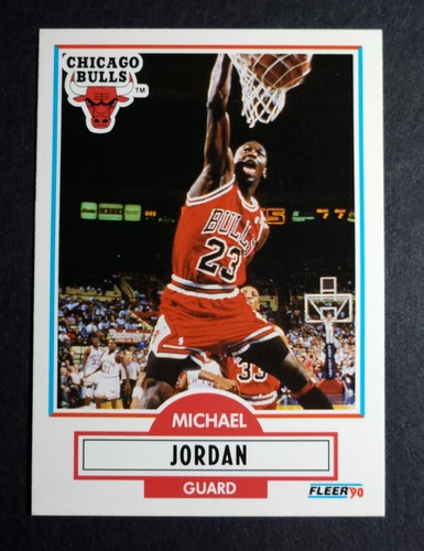 1990-91 FLEER #26 MICHAEL JORDAN \*M13\* CHICAGO BULLS HAS BLACK LINE \*NRMT/MINT\*
