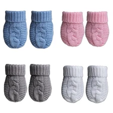 Cable Knit Baby Mittens Warm Newborn Infants Boy Girls Winter Gloves 0-12 Months