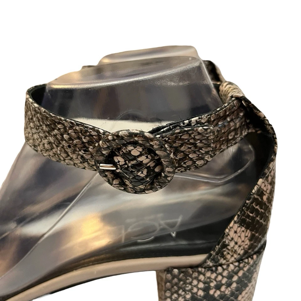 Attilio Giusti Leombruni AGL Snake Print Sandals41EU/11 US Leather Block Heel - Image 4 of 4