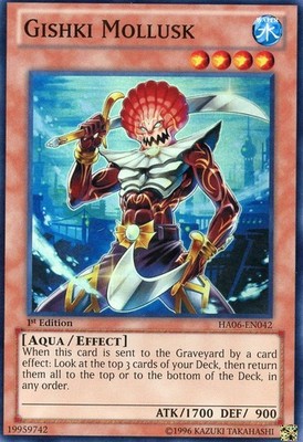 Gishki Mollusk - HA06-EN042 - Super Rare - 1st Edition - Moderately Played