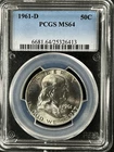 1961-D 50C Franklin Half Dollar  PCGS MS64   25326413