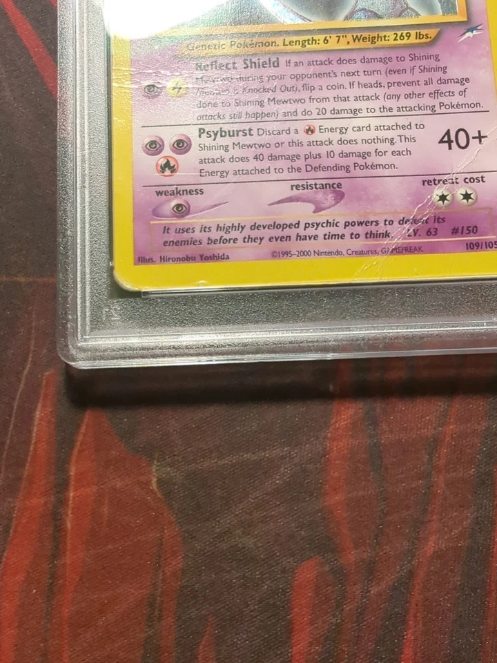 Pokemon Card Shining Mewtwo 109/105 Neo Destiny 2002 PSA 1 - Imagem 4 de 4