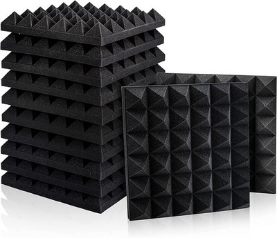 12-96 PACK Acoustic Foam Panel Studio Noise Soundproofing Wall Tiles 12''X12''X2''