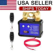 Kill Switch Car 12V 240A Remote Battery Disconnect Switch w/ Led Voltage Kwtsike