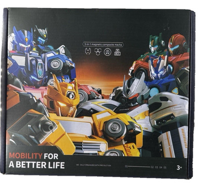 Transforming Robot Set, 5 in 1 Construction Toy for Kids 3+