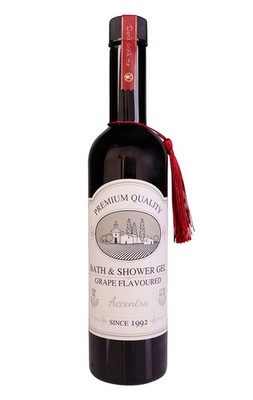 Duschgel Badegel ROTWEIN mit Trauben Duft - Wellness Geschenk in Weinflasche