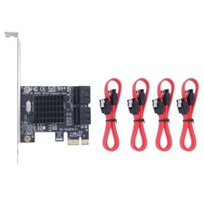 WANGCL PCIE SATA Card 4 Ports 6 Gbps 3.0 with 4 Cables...