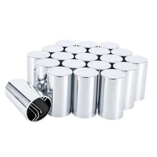 Lug Nut Cover ABS Chrome Plastic Cylinder Nut Cover, Push-On 3-1/2" Silver-20