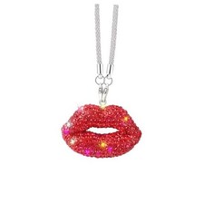 Bling Lip Diamond Car Accessories for Women, Crystal Car Rear View Mirror Red