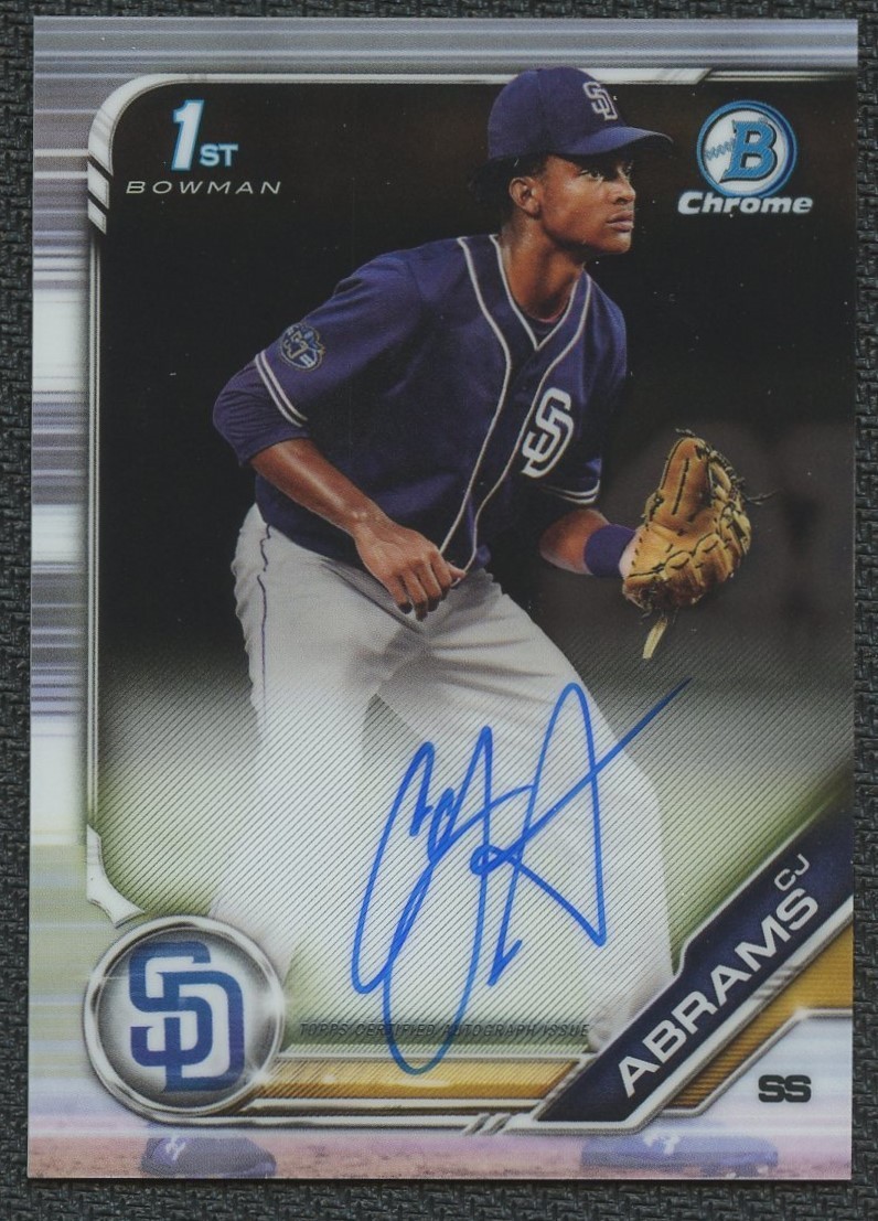 2019 Bowman Draft Chrome CJ Abrams 1st Bowman Auto #CDA-CA