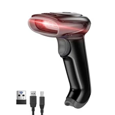 Eyoyo 2D QR Wireless Barcode Scanner 2500mAh Handheld Cordless USB Wired Reader