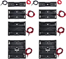 8 Pack AA Battery Holder Bundle with Wire 1 AA Battery Holder 1.5V, 2 Pcs, 2 AA 