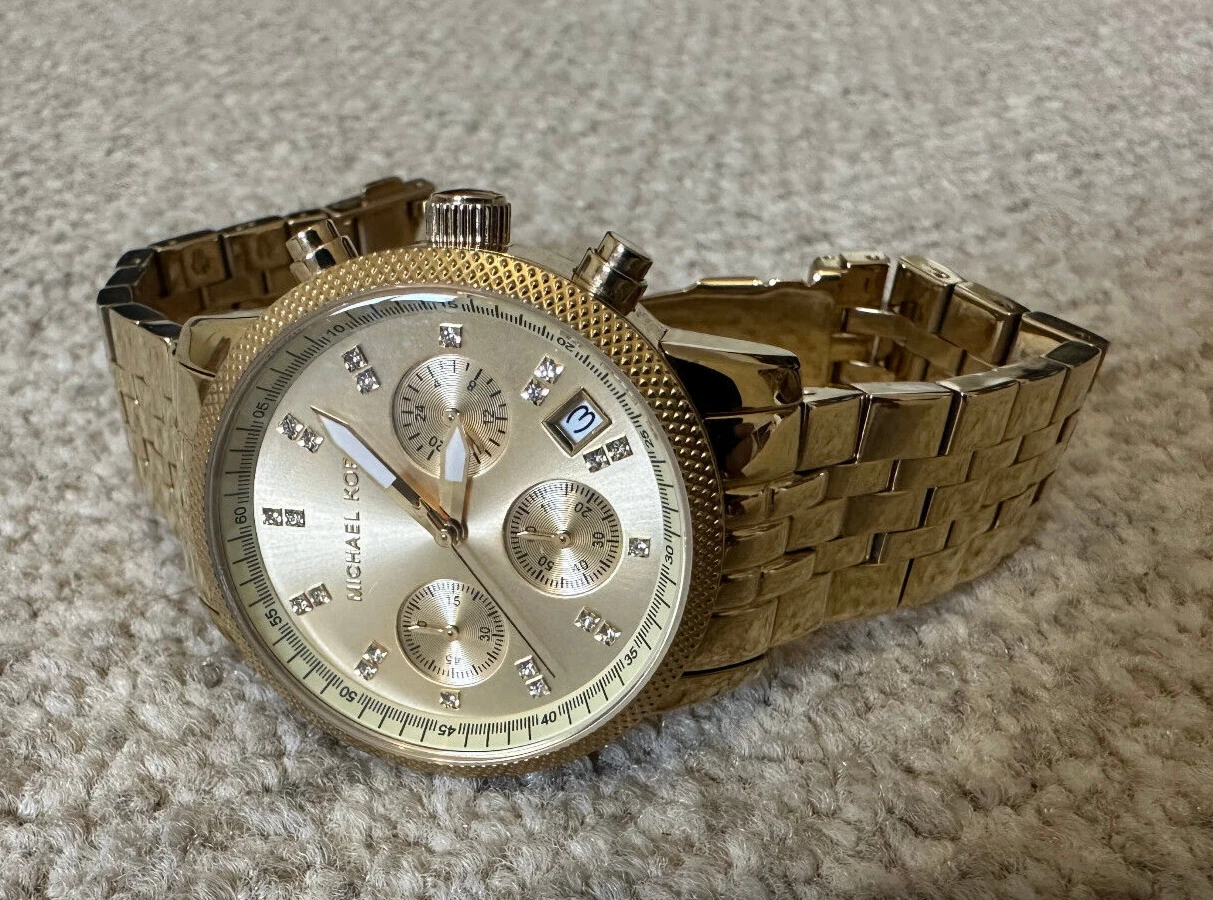 orologio classico donna michael kors mk5676 ritz quadrante oro s acciaio cronografo