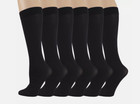 6 Pairs Pack Women Stretchy Spandex Trouser Socks Opaque Knee High Black Size...