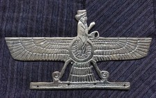 Dekorative Farvahar Ahura Mazda Foruhar Zartosht Statue Antik Wandbehang. 