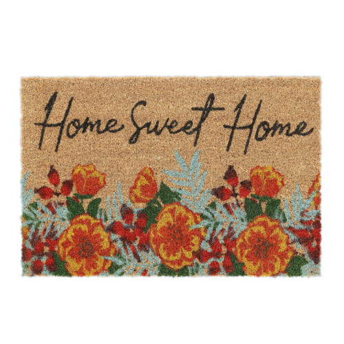 Home Sweet Home Print Welcome Doormat Door Mat Entry Natural Coir Rubber Dirt - Picture 1 of 8