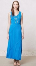 Dolan Sapphire Day Maxi Dress Size Medium Blue Anthropologie Rayon Slub Jersey