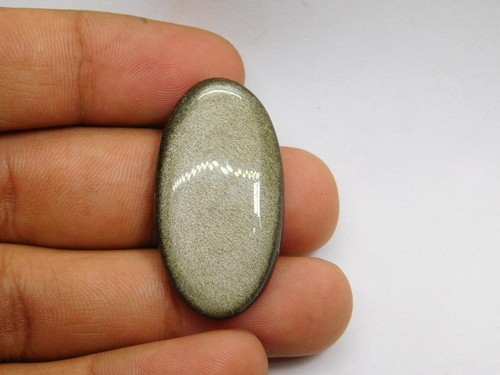 Cabochon Obsidienne Argent Naturelle 35x24mm – 40 Carats – Qualité Supérieure