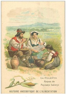chromos .Nr.42469 . la polenta . anekdotische Geschichte der Ernährung .forma