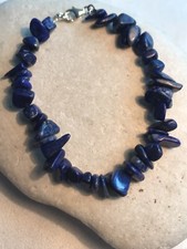 Lapis Lazuli Chips - Women Bracelet - 925 Sterling Silver - Gift Bag - Free P&P
