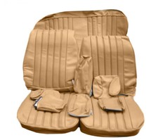 Sitzbezüge Bezüge  für Mercedes W123 T-Modell 1/2. Serie dattel durchgehende Rüc