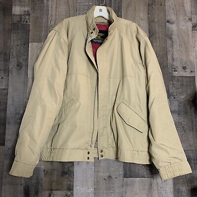 Vintage London Fog tan 42 Long mens bomber jacket With Red Vintage London Fog tan 42 Long mens bomber jacket With Red