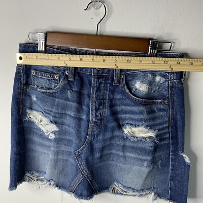 American Eagle Outfitters Jean Skirt size Blue Denim Button Fly
