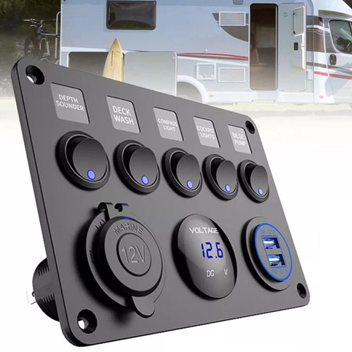 Sophisticated Water Resistant Design 5 Gang Automotive and Boat Control Board - Picture 2 of 12